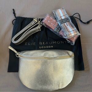 Metallic Gold Leather Belt Bag